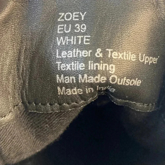 Enjoiya White  Leather Lace Up Hiking/Combat Boots w/ 3" Heel Sz 8 - Picture 8 of 9